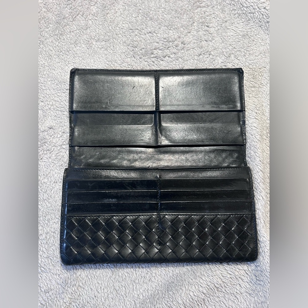 Bottega Veneta Y2K Black Leather Long Wallet - Picture 9 of 14